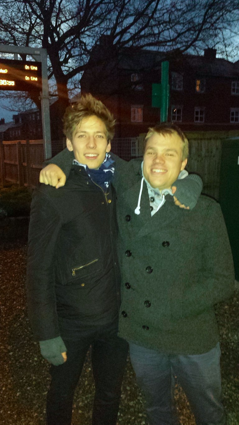 Tom and his friend, Seb, dropping me at the train station