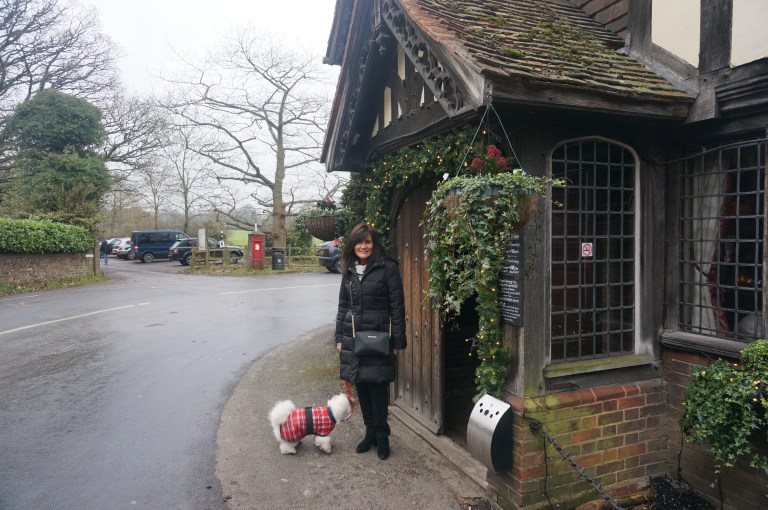 Mum and Bianca outside the pub