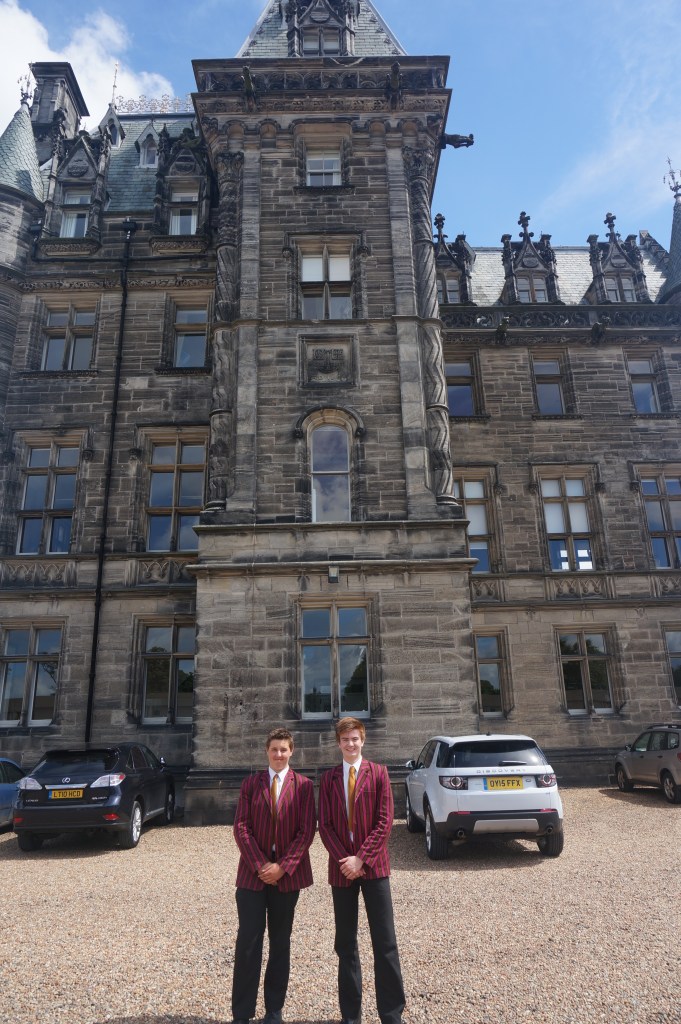 Kyle and Euan outside the Main building