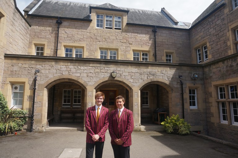 Kyle and Euan outside Kimmerghame